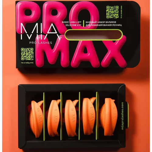 Набор валиков для ламинирования ресниц MIA PRO LASHES pro max (оранжевые, 5 пар XS/S/M/L/XL)