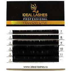 Черные ресницы Ideal Lashes Yellow Line (МИКС, 6 линий)