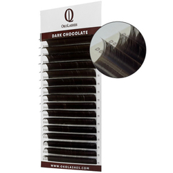 Коричневые ресницы OkoLashes Dark Chocolate (МИКС, 16 линий)