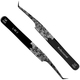 Пинцет для ресниц Le Maitre "Professional Folk" Laser Fiber L-45 7 мм (BLACK)