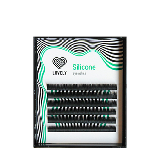 Черные ресницы LOVELY Silicone (МИКС, 6 линий)