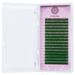 Цветные ресницы Enigma "Green" (МИКС,16 линий)