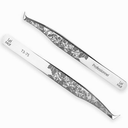 Пинцет для ресниц Le Maitre "Professional Folk" Diamond T3-75