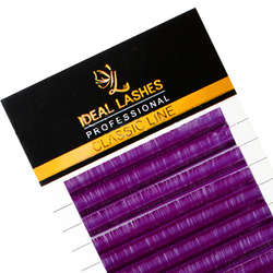 Цветные ресницы Ideal Lashes (МИКС, 16 линий) Фиолетовые
