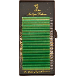 Цветные ресницы «INDIGO Deluxe» (МИКС, 20 линий) Green