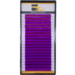 Цветные ресницы OLLURE Фиолетовые (МИКС, 20 линий)