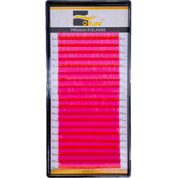 Цветные ресницы OLLURE Ярко-розовые (МИКС, 20 линий)
