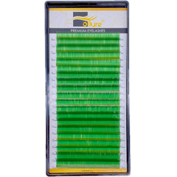 Цветные ресницы OLLURE Зеленые (МИКС, 20 линий)