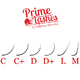 Чёрные ресницы Prime Lashes изгиб C,C+,D,L (МИКС) 16 линий
